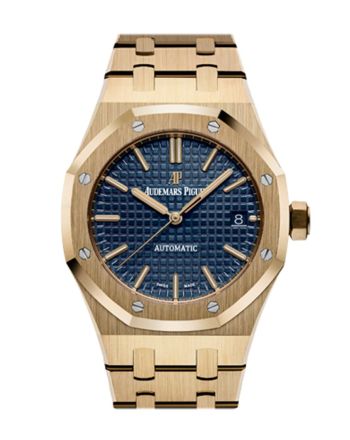 Audemars Piguet Royal Oak 37mm Blue Dial Automatic 18K Yellow Gold Watch 15450BA.OO.1256BA.02