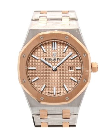 Audemars Piguet Royal Oak 33mm Pink gold-toned Dial 18K Pink Gold with Stainless Steel Ladies Watch 67650SR.OO.1261SR.01