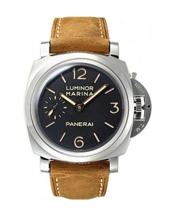 Panerai Luminor Marina 1950 3 days Black Dial Brown Leather Men's Watch PAM00422