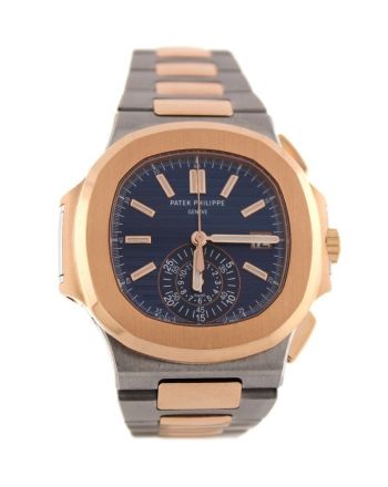 Patek Philippe Nautilus Mechanical Blue Dial Stainless Steel and 18Kt Rose Gold Men's Watch 5980/1AR-001