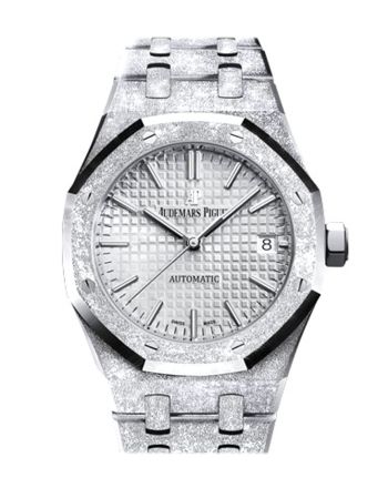 Audemars Piguet Royal Oak 37mm Frosted Gold Rhodium Dial Hammered 18k White Gold Automatic 15454BC.GG.1259BC.01