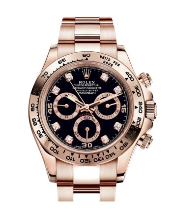 Rolex Cosmograph Daytona Rose Gold Black diamond set Dial Bracelet 116505