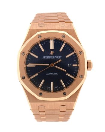 Audemars Piguet Royal Oak Selfwinding Automatic Blue Dial 18kt Pink Gold Men's Watch 15400OR.OO.1220OR.03 Pre Owend