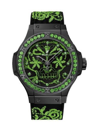 Hublot Big Bang 41mm Broderie Sugar Skull Fluo Malachik Green Watch 343.CG.6590.NR.1222