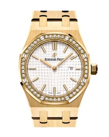 Audemars Piguet Royal Oak 33mm Silver-toned Dial Diamond Yellow Gold Ladies 67651BA.ZZ.1261BA.01