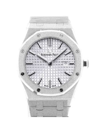 Audemars Piguet Royal Oak 33mm Rhodium-toned Dial Diamond Hammered White Gold Ladies Watch 67653BC.GG.1263BC.01