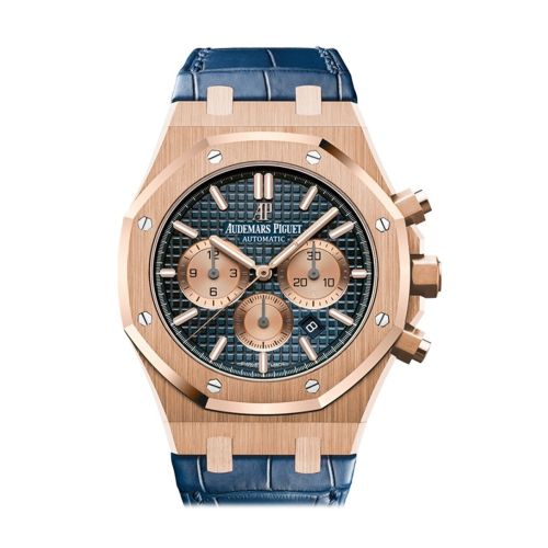 Audemars Piguet Royal Oak Rose Gold Blue Dial Blue Leather Strap 26331OR.OO.D315CR.01 DCM