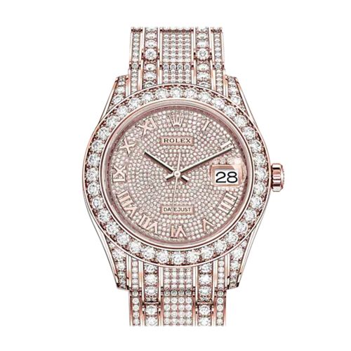 ROLEX Pearlmaster 39 Diamond Pave Dial Pearlmaster Bracelet 18K Rose Gold Watch 86405RBR