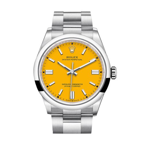 Rolex Oyster Perpetual 36 Yellow Dial Oyster Bracelet Watch 126000