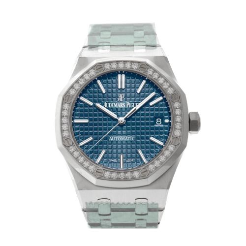 Audemars Piguet Royal Oak 37mm Grey Blue Dial Diamond Stainless Steel Watch 15451ST.ZZ.1256ST.03