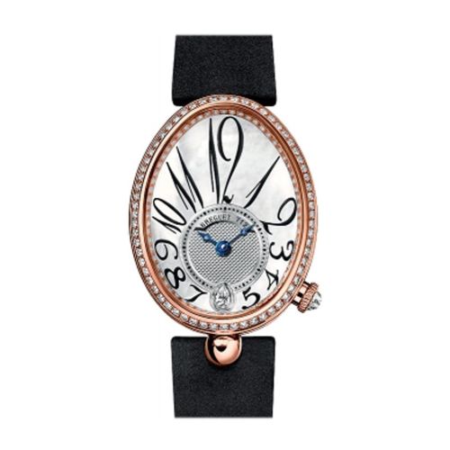 Breguet Reine de Naples Mother of Pearl Dial 18kt Rose Gold Black Ladies Diamond Watch 8918BR58864D00D