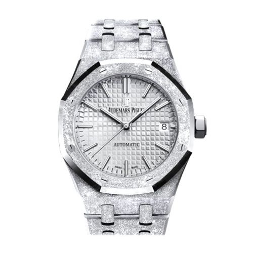 Audemars Piguet Royal Oak 37mm Frosted Gold Rhodium Dial Hammered 18k White Gold Automatic 15454BC.GG.1259BC.01