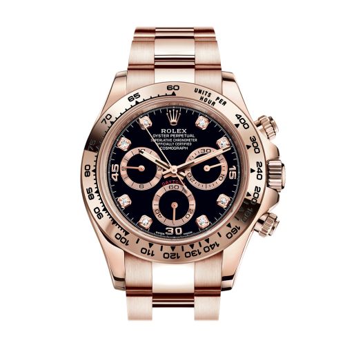 Rolex Cosmograph Daytona Rose Gold Black diamond set Dial Bracelet 116505