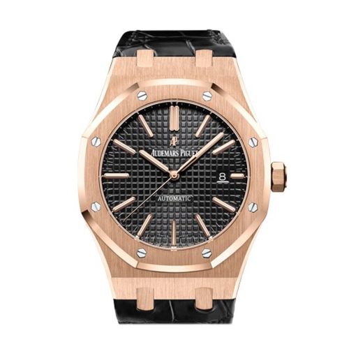 Audemars Piguet Royal Oak 41mm Black dial Pink Gold Black Alligator Strap Watche 15400OR.OO.D002CR.01 DCM