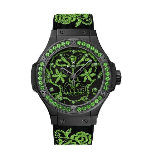 Hublot Big Bang 41mm Broderie Sugar Skull Fluo Malachik Green Watch 343.CG.6590.NR.1222