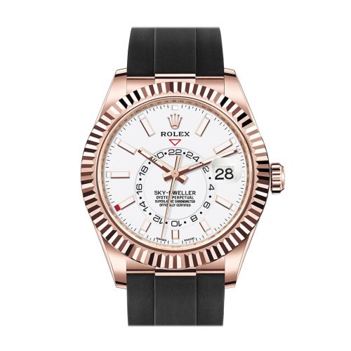 ROLEX Sky-Dweller 42 White Dial 18K Rose Gold Men's Watch 326235